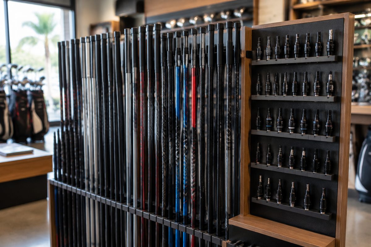 Custom golf shaft fitting matrix with varying weights and flex profiles