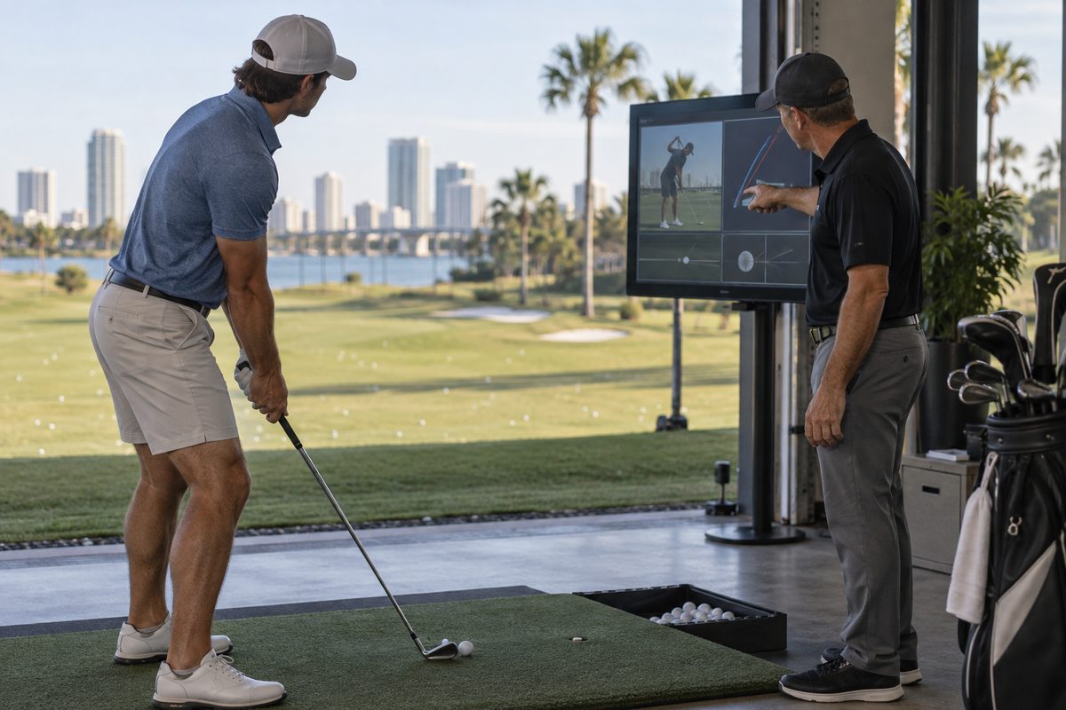 Sixty-minute private golf lesson with launch monitor swing feedback