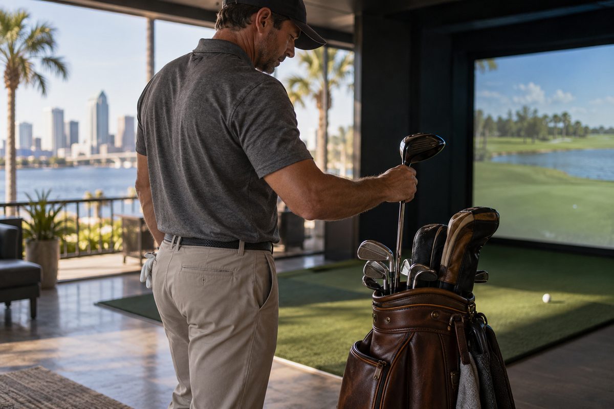 Championship resident member preparing for round in private bay