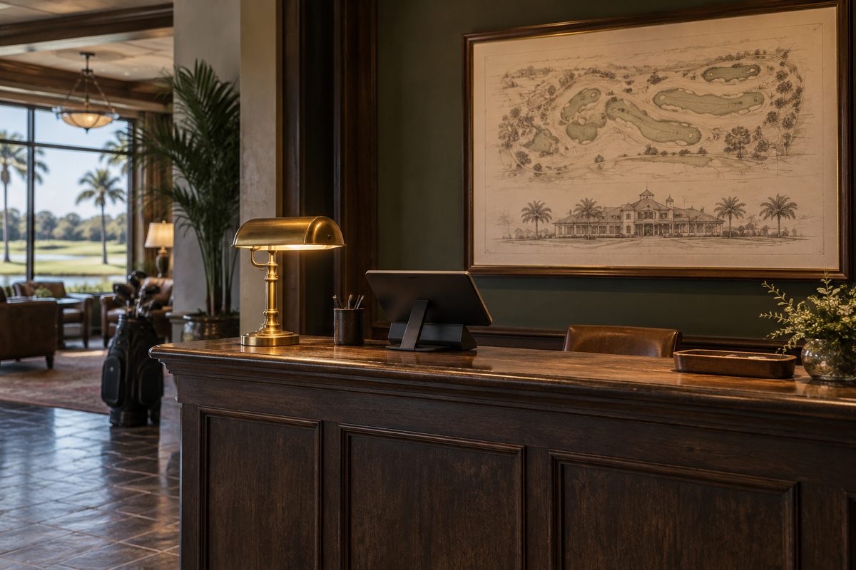 Reception counter at Pine Hyrst Golf Club 803 North Tampa Street